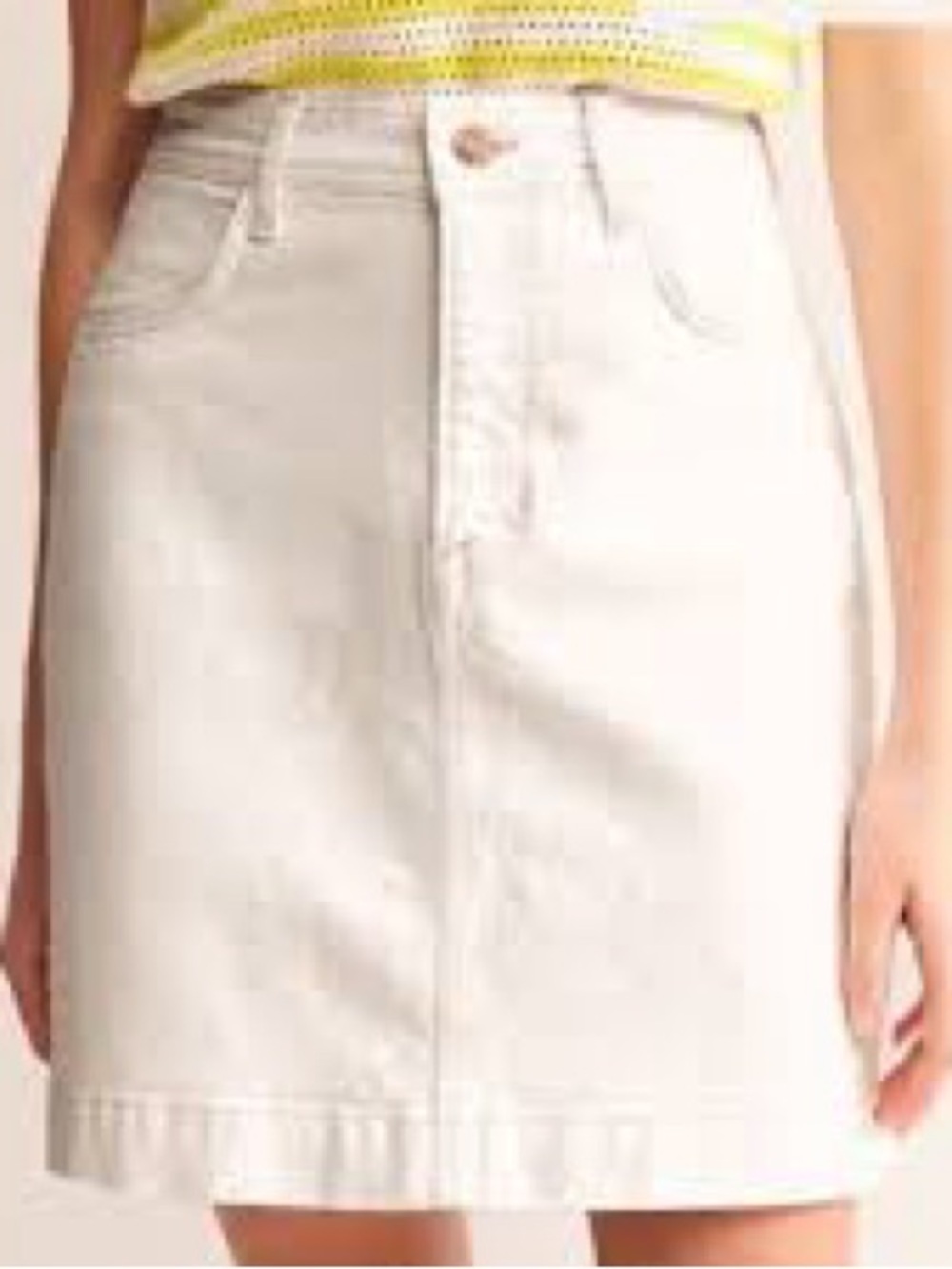 Boden White Denim Mini Skirt
